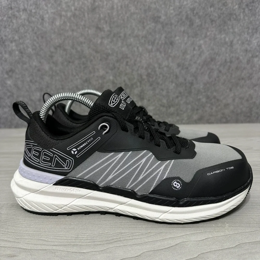 KEEN Utility Speedworks Women 8.5 Black Gray Carbon Nano Toe Work Shoes EH SR‎
